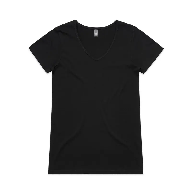 Wo's Bevel V Neck Tee – T Shirts – available in black, grey, white colours