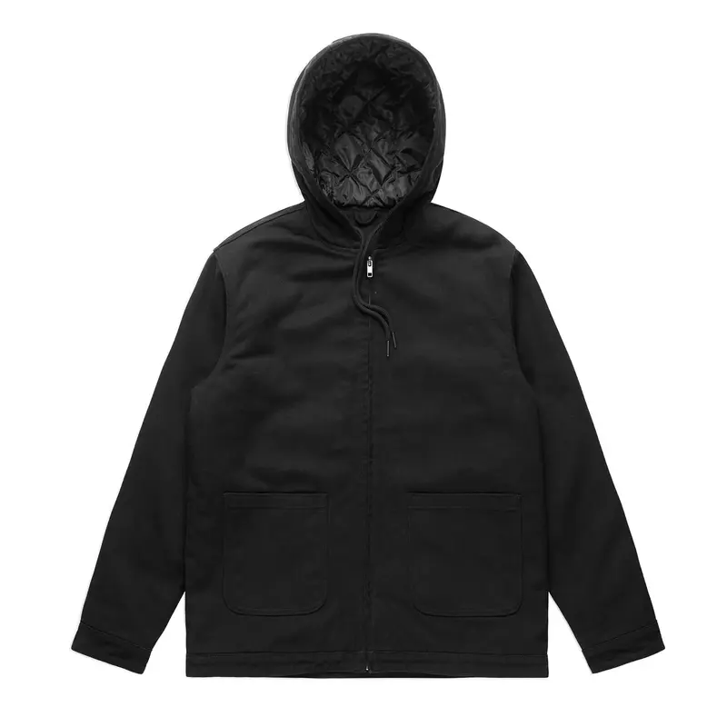 Canvas Heavy Hooded Jacket – Jackets – available in black, brown colours