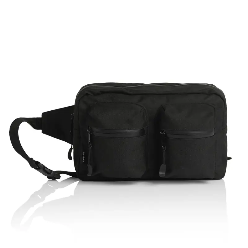 Recycled Double Waist Bag – Bum Bags – available in black colour