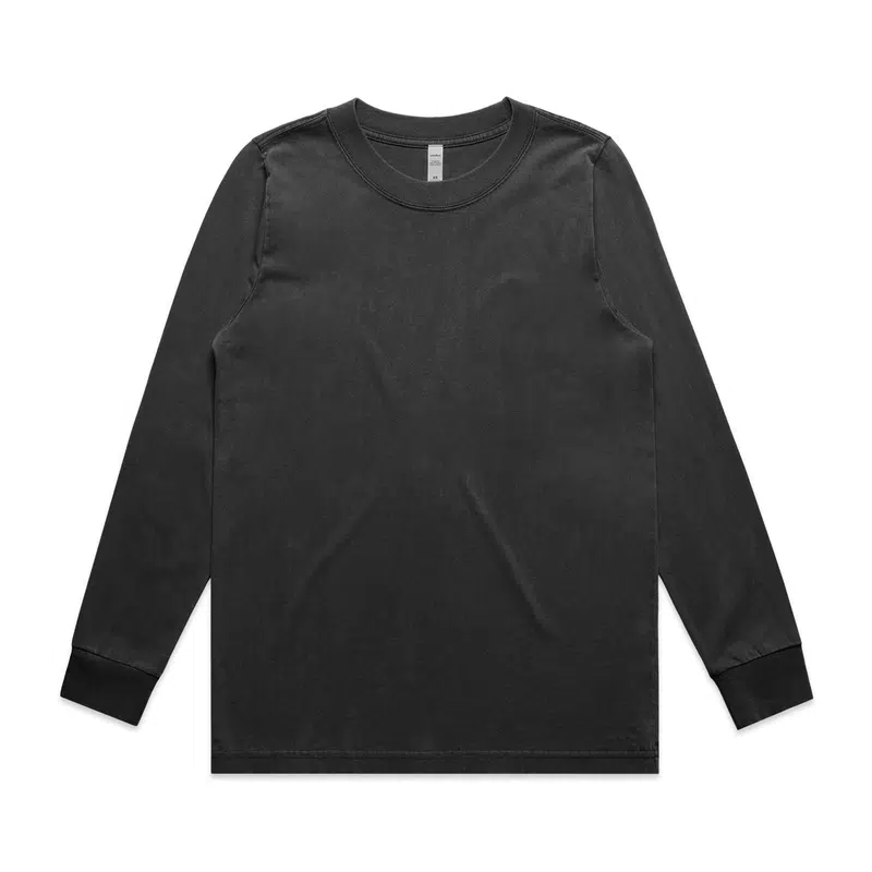 Wo's Heavy Faded L/S Tee – T Shirts – available in beige, black, grey colours