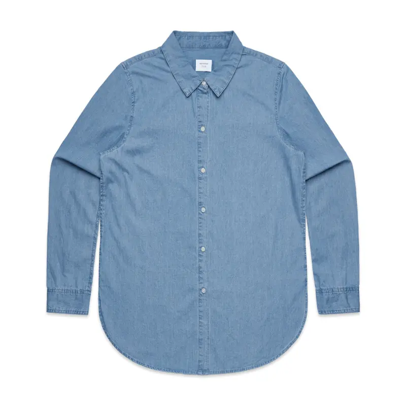 Wo's Blue Denim Shirt – Shirts – available in blue colour