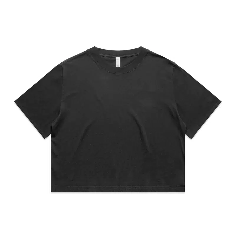 Wo's Heavy Faded Crop Tee – T Shirts – available in beige, black, blue, brown colours and 4 more