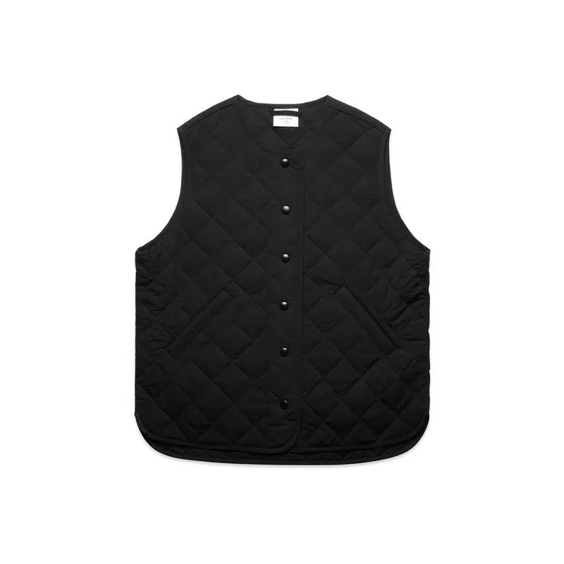 Wo's Quilted Vest – Vests – available in black colour