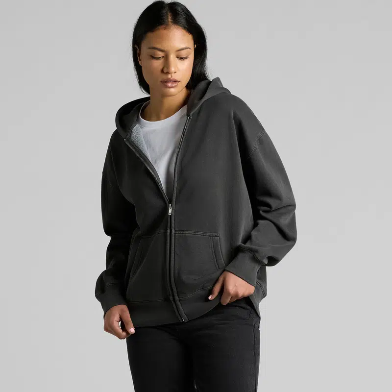 Wo's Relax Faded Zip Hood – Hoodies – available in black, grey colours