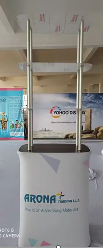 Stretch Fabric Promotion Table with Shelves 800 x 530 x 1000mm
