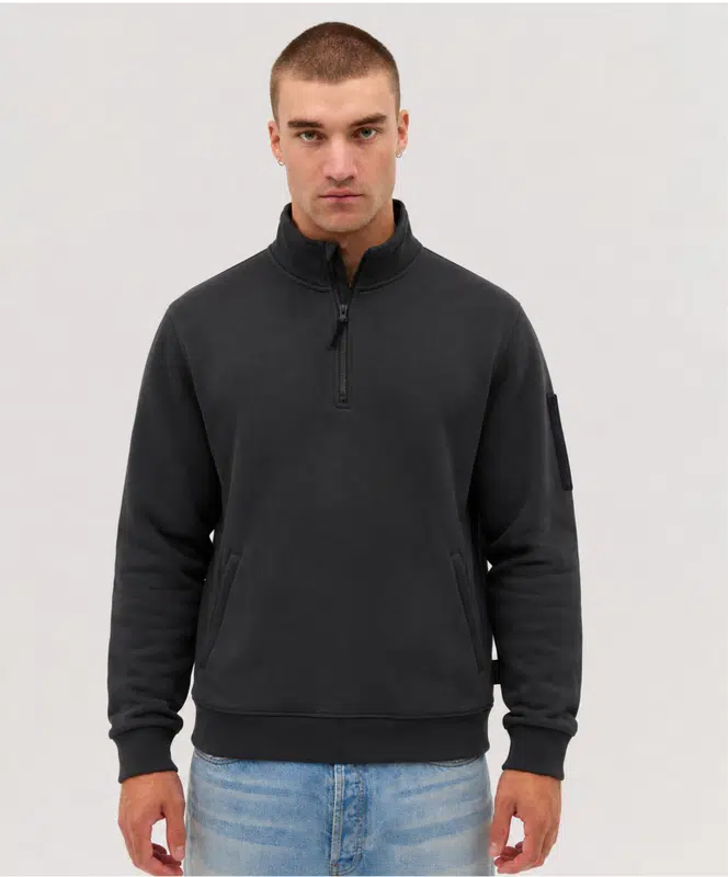 APEX Fleece  1/4  Zip – Hoodies – available in black colour