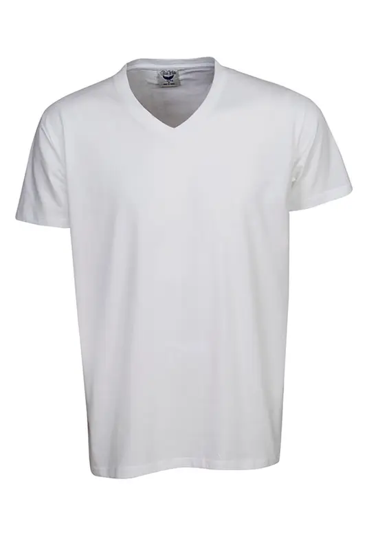 V-Neck Soft-Feel Slim Fit T-shirt (White) – T Shirts – available in black, blue, white colours