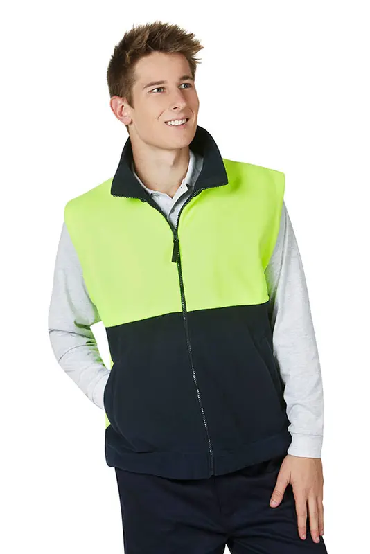 Hi Vis Half Zipped Polar Fleece Vest – Hoodies – available in yellow colour