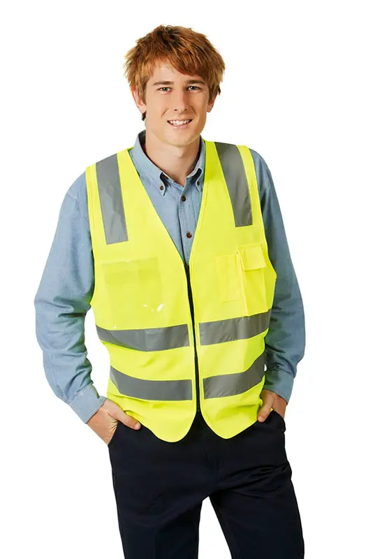 Executive Day Night Vest with ID pocket – Vests – available in orange, yellow colours