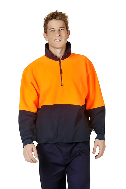 Hi Vis Half Zipped Polar Fleece Jumper – Hoodies – available in orange, yellow colours