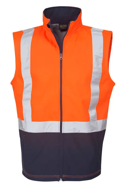 Hi Vis soft shell vest, night use – Jackets – available in orange, yellow colours