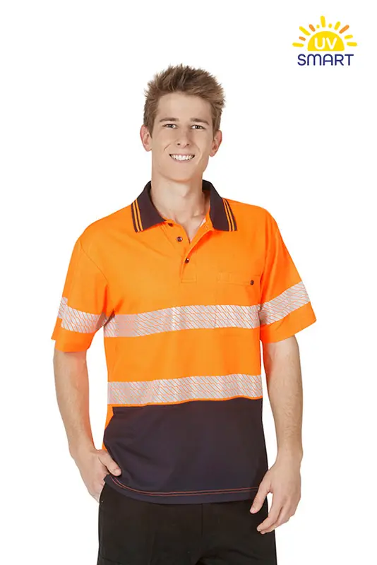 Segment Taped cotton back polo,S/S – Polo Shirts – available in orange, yellow colours