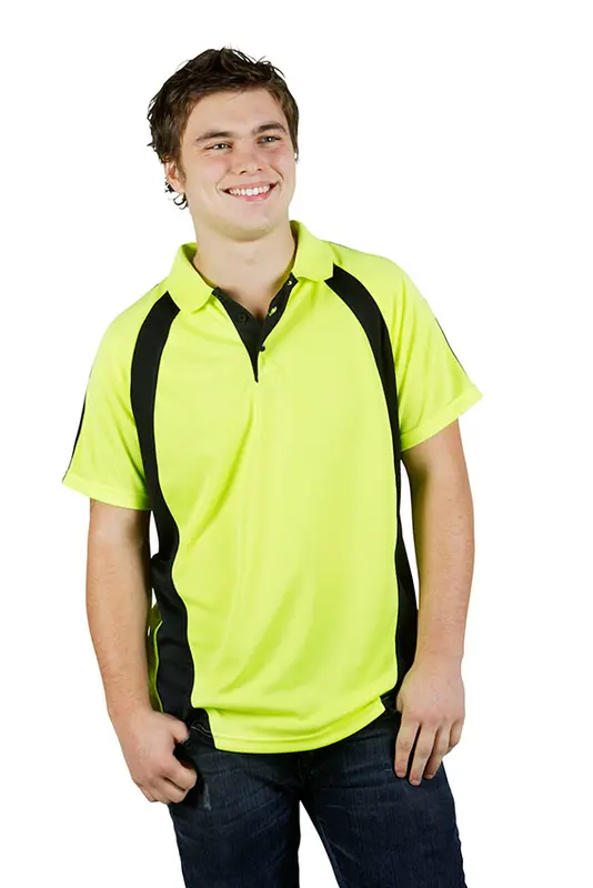 Mens Hi Vis Coolfast Mini Waffle Polo – Polo Shirts – available in orange, yellow colours