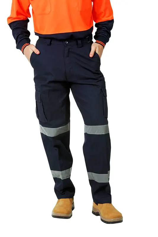Cargo Trousers with Reflective Tape – Pants – available in blue colour