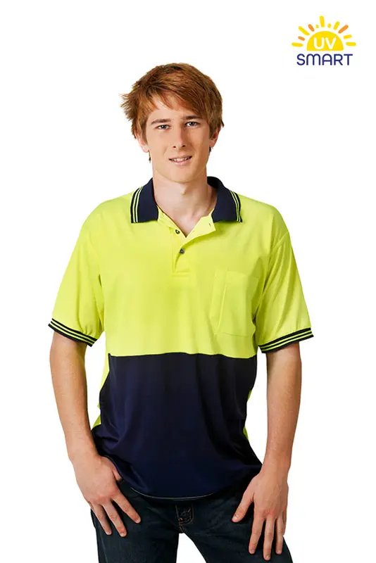 Cotton Back Coolfast Hi Vis Polo Shirt, Short Sleeve – Polo Shirts – available in orange, yellow colours