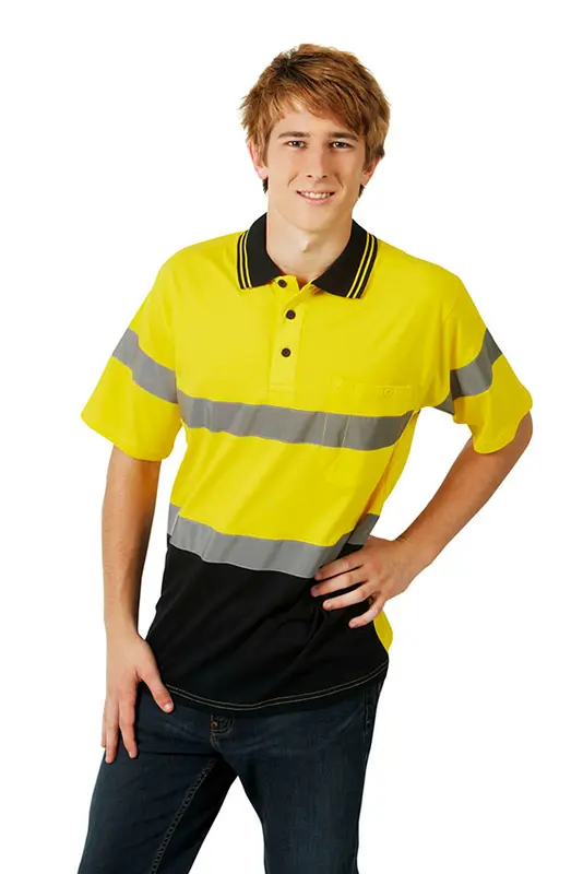 100% Cotton Hi Vis Polo, Short sleeve – Polo Shirts – available in orange, yellow colours