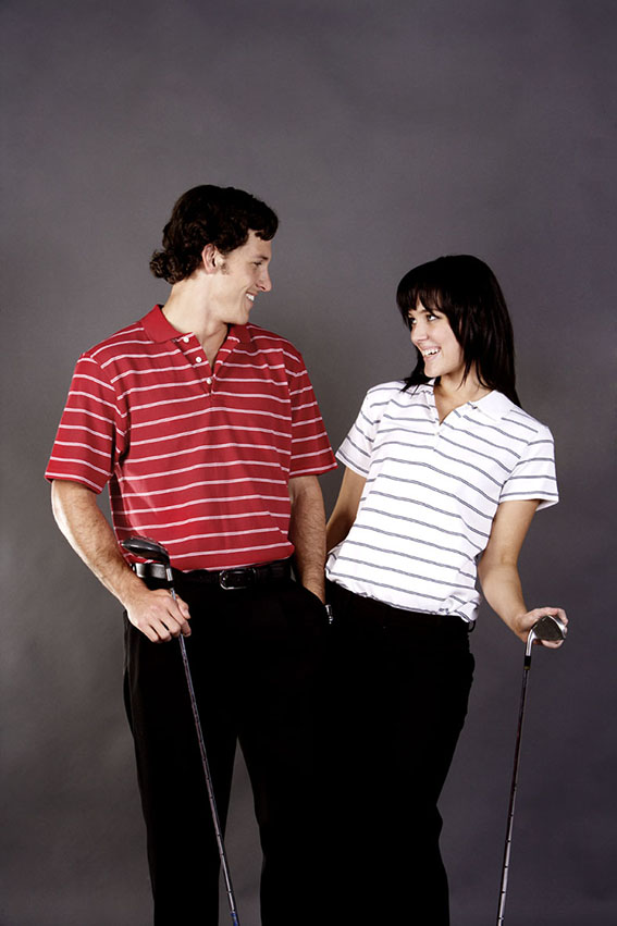 Striped Cotton Pique Polo, Ladies
