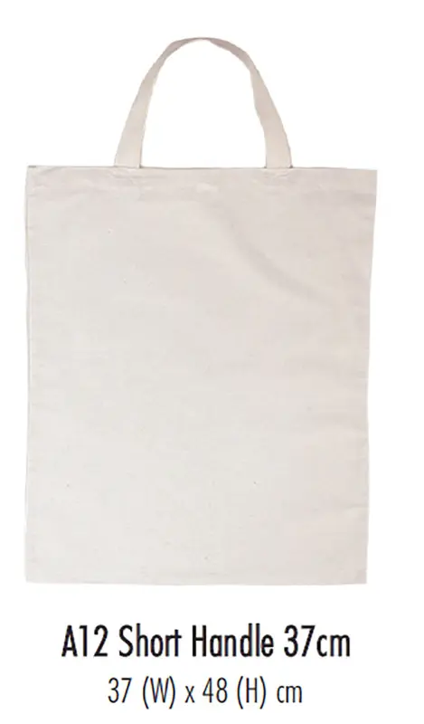 Calico Bags, Short Handle, 37(W)x48(H)cm – Accessories – available in beige colour