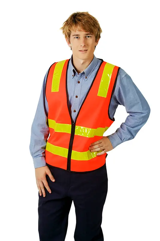 VIC Road Style Day Night Vest with tail – Vests – available in red colour