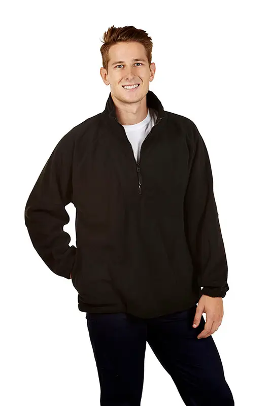 Half Zipped Polar Fleece Jumper, Children – Hoodies – available in black, blue colours