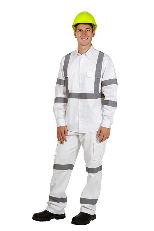 Night Use White Cotton Drill Shirt – Shirts – available in white colour