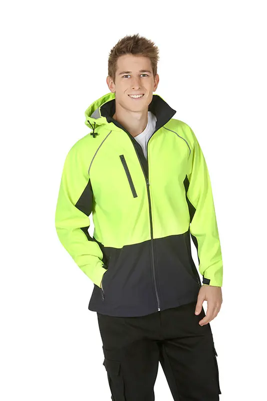 Hooded Hi Vis soft shell jackets ,day use – Jackets – available in orange, yellow colours