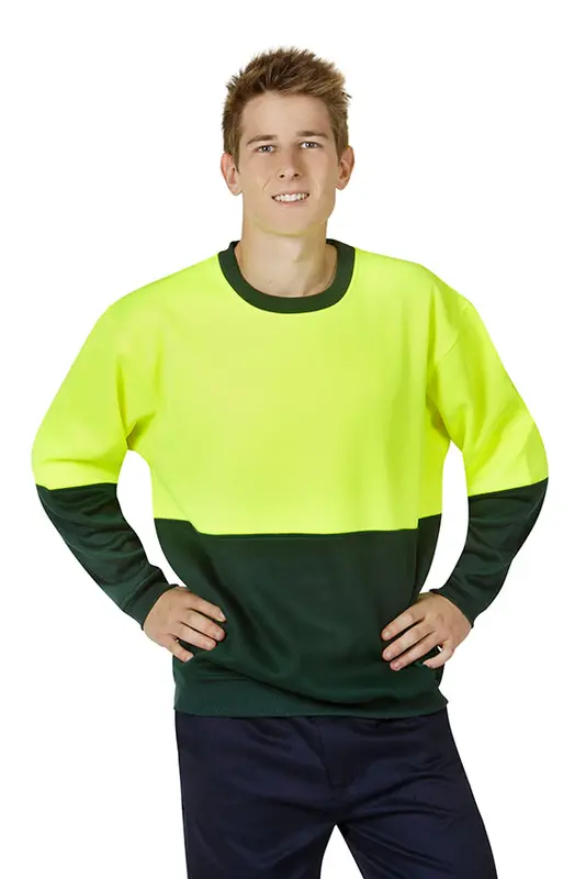 Hi Vis Fleecy Sweat, Crew Neck – Hoodies – available in orange, yellow colours