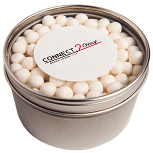 Small Round Window Tin with Chewy Mints 150g – Mints