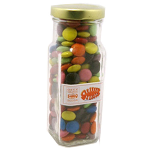 Tall Glass Jar with Choc Beans 220g – Lollies – Confectionery Corner – photo 1 of 2