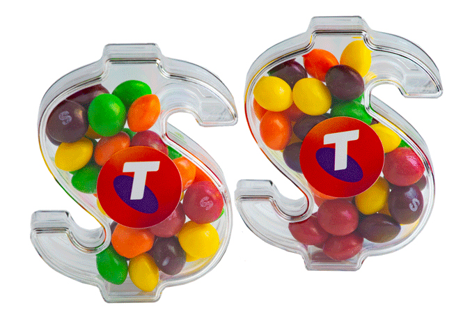 Acrylic Dollar with Skittles 40g – Lollies – Confectionery Corner