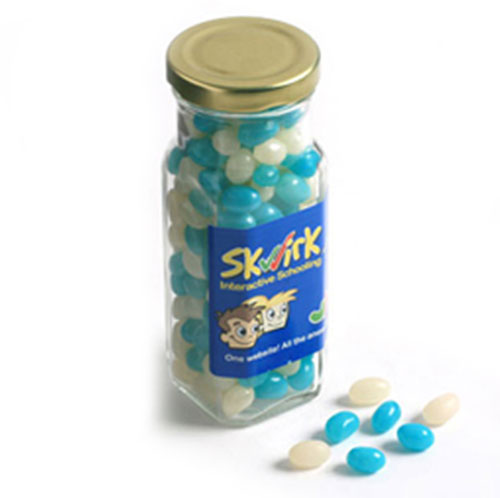 Tall Glass Jar with Mini Jelly Beans 220g – Lollies – Confectionery Corner – photo 1 of 2