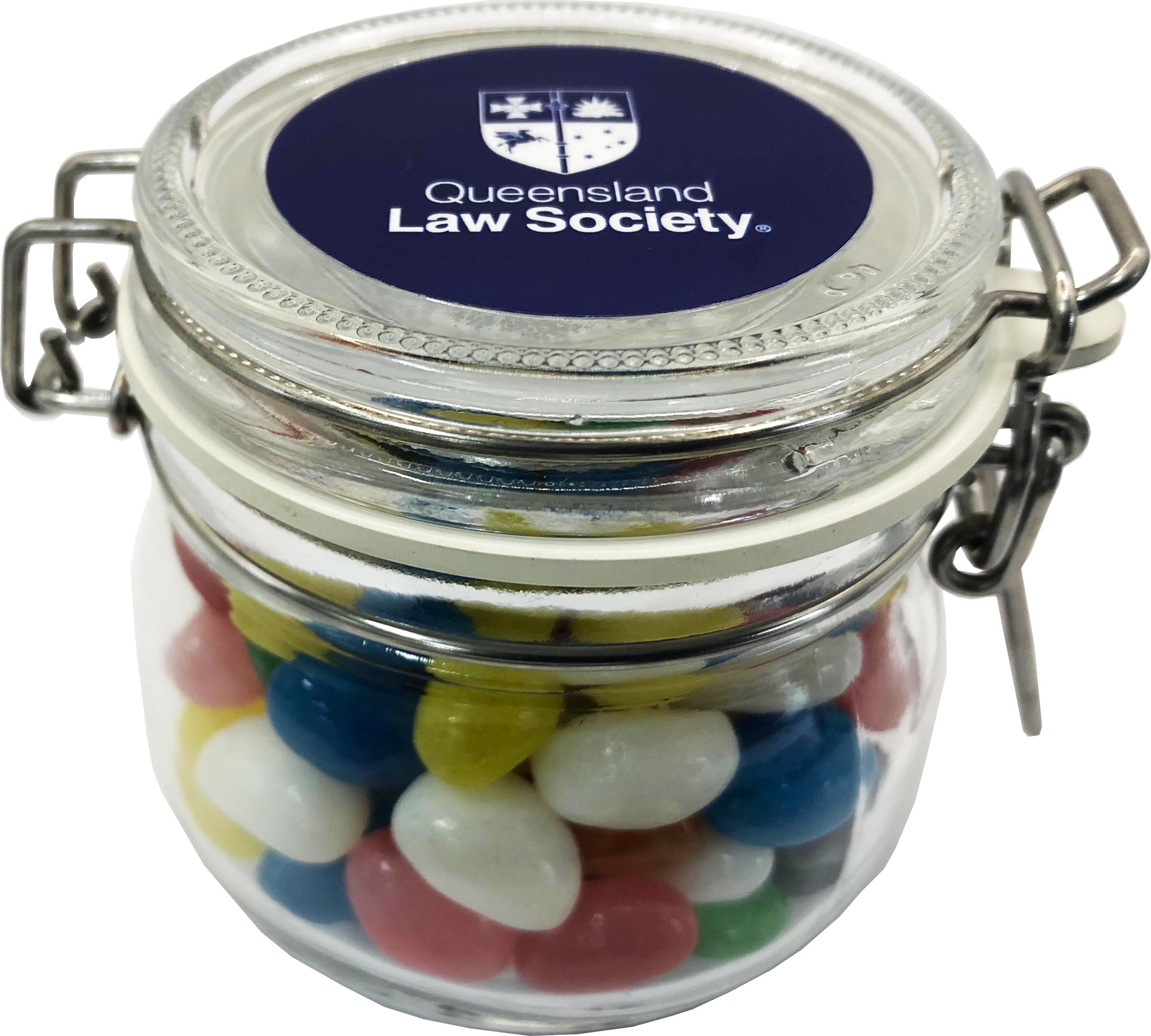 Small Canister with Mini Jelly Beans 130g – Lollies – Confectionery Corner – photo 1 of 2