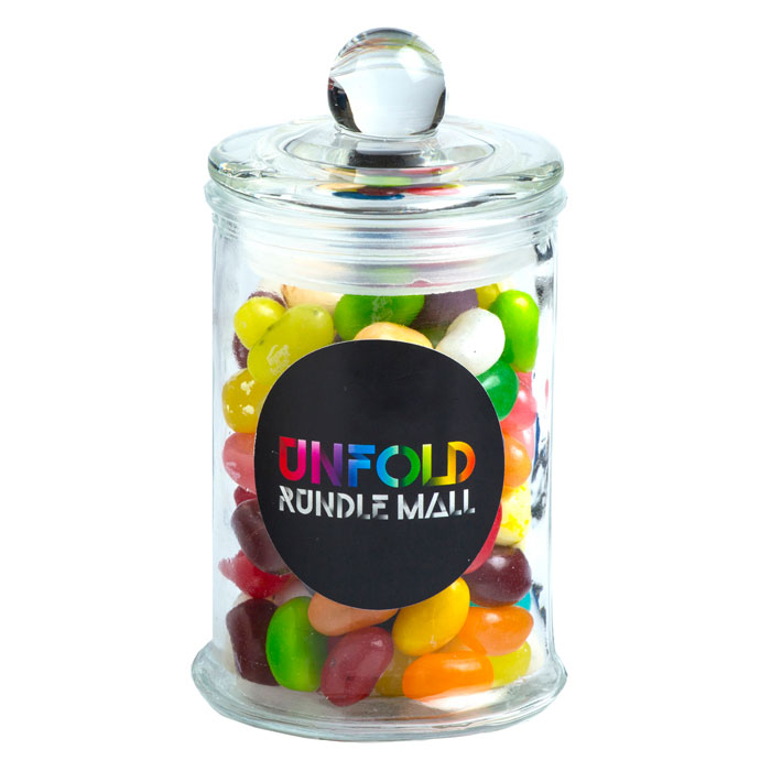 Small Apothecary Jar with JELLY BELLY Jelly Beans 115g – Lollies – Confectionery Corner