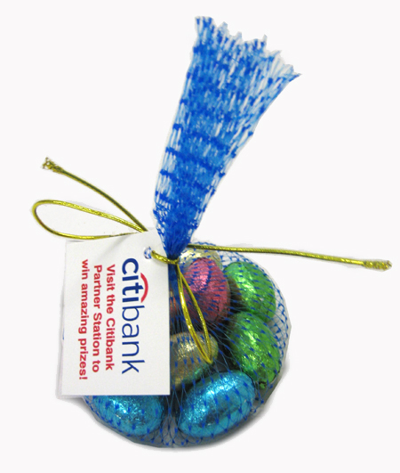 Mesh Bag with Tag with Easter Eggs – Chocolates – Confectionery Corner – photo 1 of 2