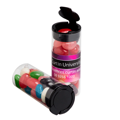 Flip Lid Tube with Mini Jelly Beans 35g – Lollies – Confectionery Corner