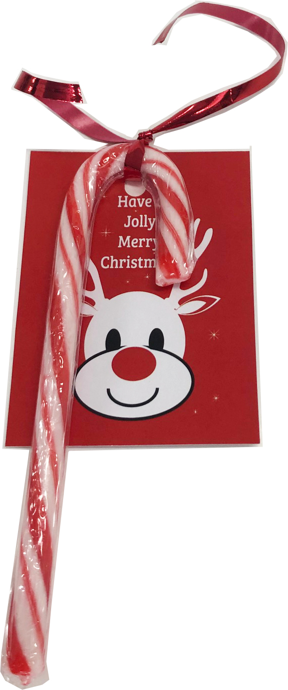 15g Candy Cane with Card & Ribbon – Lollies – Confectionery Corner