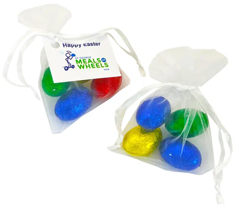 Mini Solid Easter Eggs in Organza Bag x4 – Chocolates