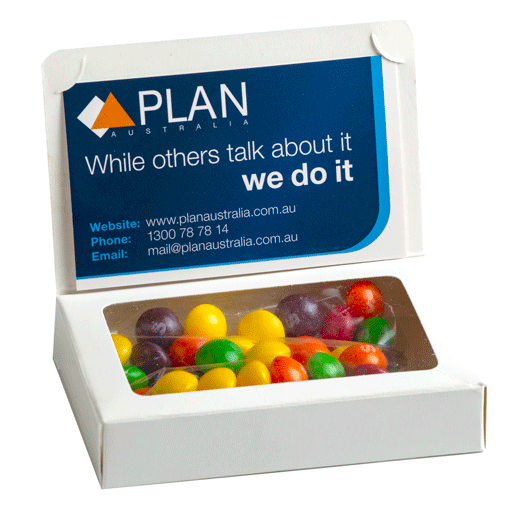 Bizcard Box with Skittles 50g – Lollies – Confectionery Corner – photo 1 of 2