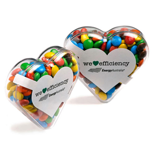Acrylic Heart with Mini M&Ms 50g – Lollies – Confectionery Corner