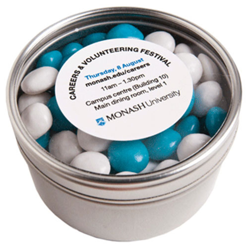 Small Round Window Tin with Chewy Fruits 150g – Health Snacks – Confectionery Corner – photo 1 of 2