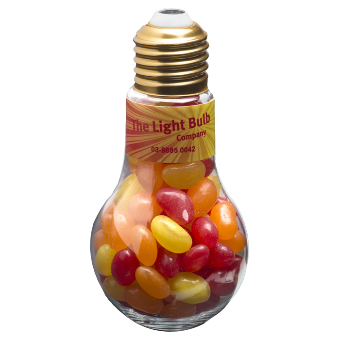 Light Bulb with Mini Jelly Beans 100g – Lollies – Confectionery Corner – photo 1 of 2
