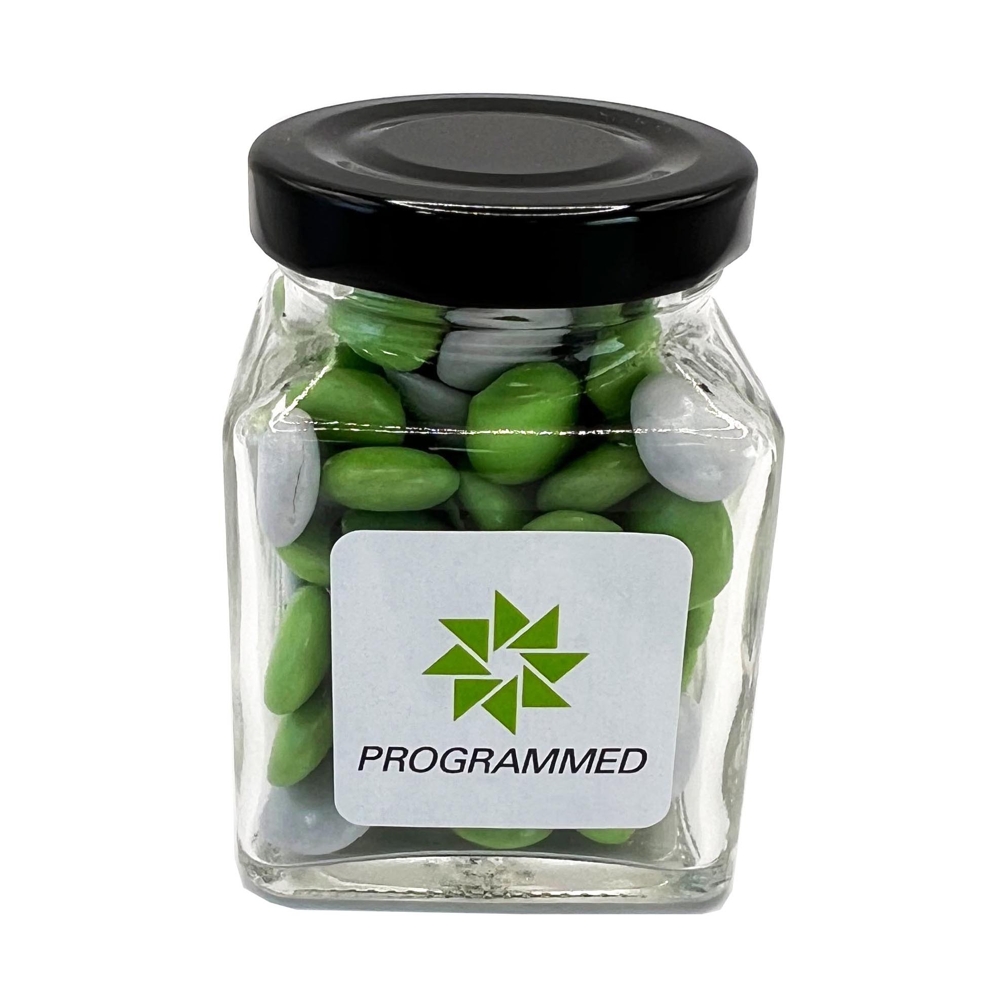 Small Glass Jar with Choc Beans 100g – Lollies – Confectionery Corner – photo 1 of 2