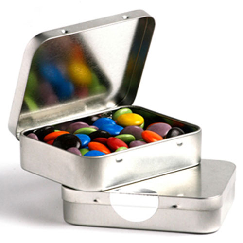 Rectangle Hinge Tin with Choc Beans 65g – Lollies – Confectionery Corner – photo 1 of 2