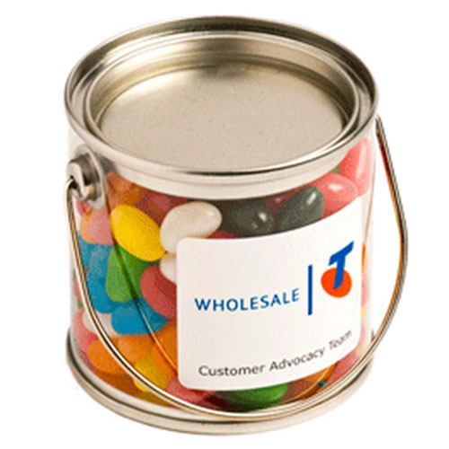 Small PVC Bucket with Mini Jelly Beans 180g – Lollies – Confectionery Corner – photo 1 of 2
