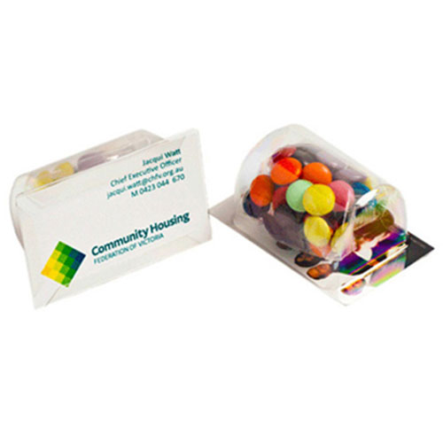 Biz Card Treats with Choc Beans 25g – Lollies – Confectionery Corner
