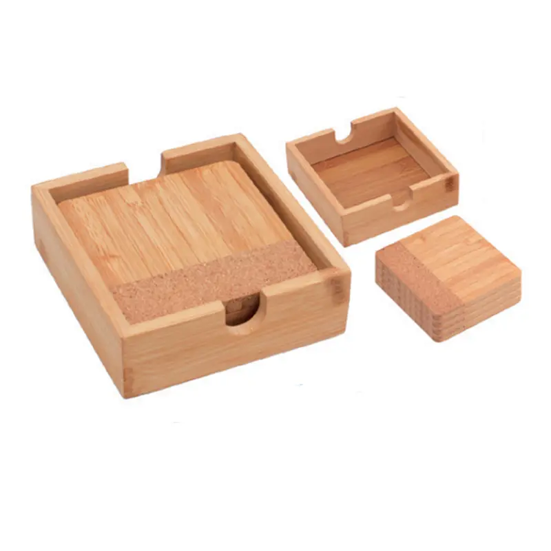 Bamboo Coaster (4pcs in 1) – Coasters – available in beige colour