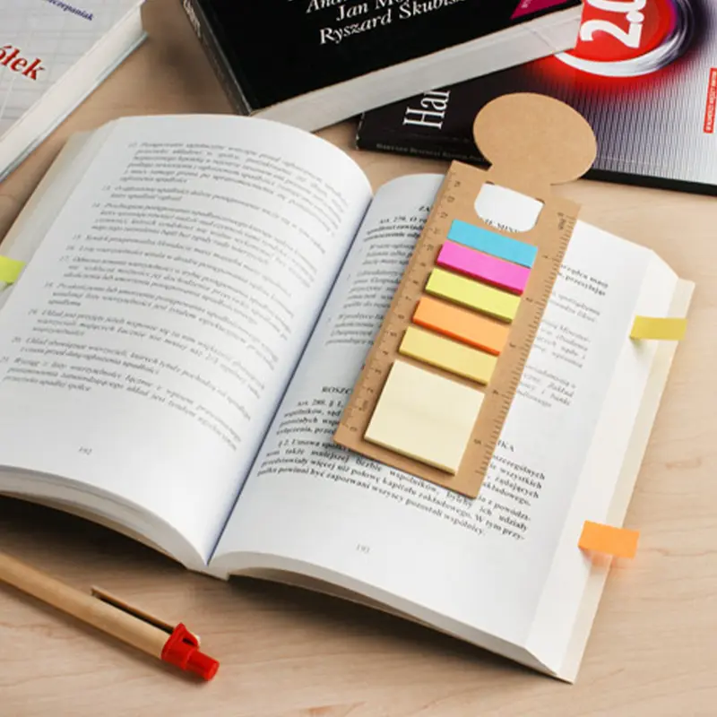 Bookmark Ruler Sticky Note Pad – Sticky Notes – available in black, blue, brown, white colours