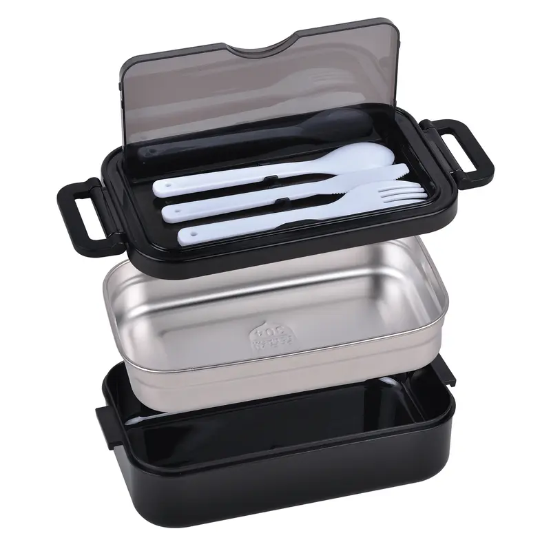 Lunch Box With 304 Stainless Steel With Knife And Fork – Lunch Bags – available in black, blue, red, white colours