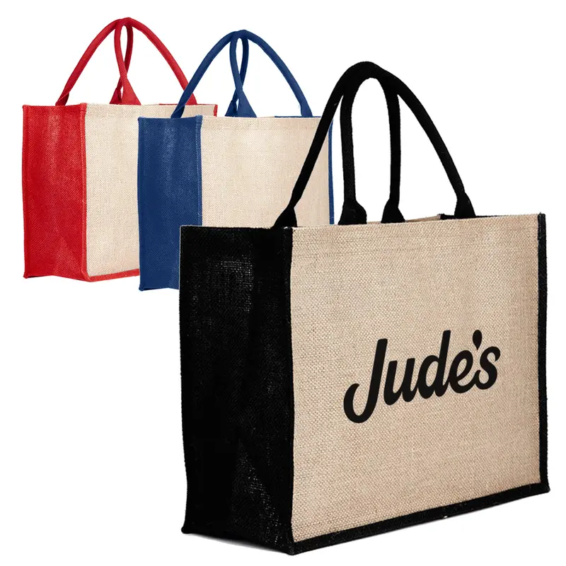 Jute Bag Coloured – Shoppers – available in black, blue, red colours