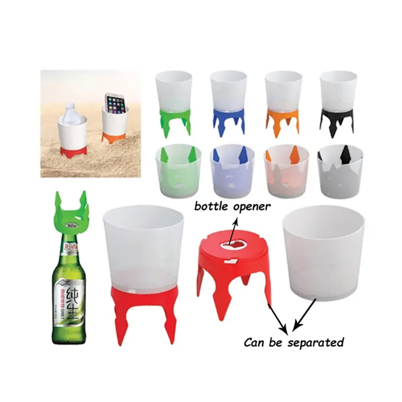 Beach Cup with Bottle Opener – Bottle Openers – available in black, blue, green, orange colours and 1 more